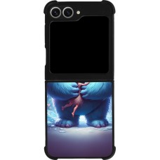 Coque Samsung Galaxy Z Flip6 - Silicone rigide noir Valentine 2024 Fluffy Love