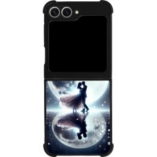 Coque Samsung Galaxy Z Flip6 - Silicone rigide noir Valentine 2024 Love under the moon