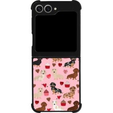 Coque Samsung Galaxy Z Flip6 - Silicone rigide noir Valentine 2024 puppy love