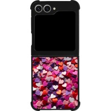 Coque Samsung Galaxy Z Flip6 - Silicone rigide noir Valentine 2025 Confetti