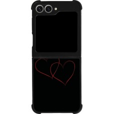 Coque Samsung Galaxy Z Flip6 - Silicone rigide noir Valentine 2023 attached heart