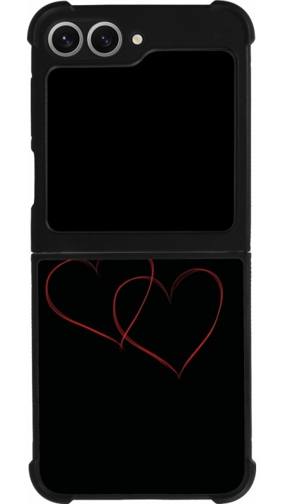 Coque Samsung Galaxy Z Flip6 - Silicone rigide noir Valentine 2023 attached heart