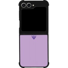 Samsung Galaxy Z Flip6 Case Hülle - Silikon schwarz Valentine 2023 purpule single heart