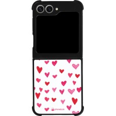 Coque Samsung Galaxy Z Flip6 - Silicone rigide noir Valentine 2022 Many pink hearts