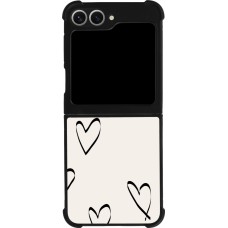 Coque Samsung Galaxy Z Flip6 - Silicone rigide noir Valentine 2023 minimalist hearts