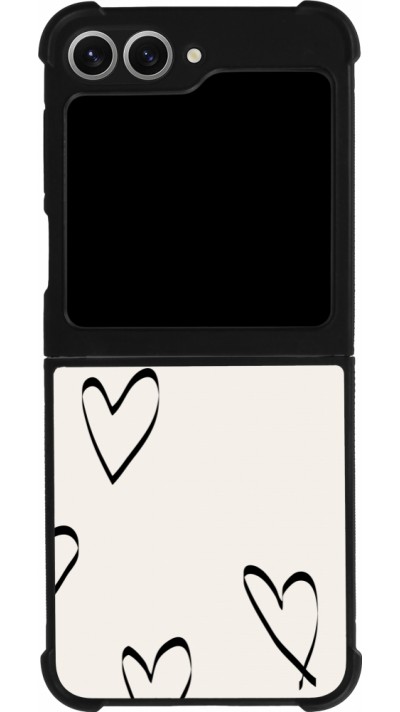 Coque Samsung Galaxy Z Flip6 - Silicone rigide noir Valentine 2023 minimalist hearts