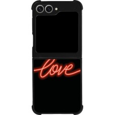 Samsung Galaxy Z Flip6 Case Hülle - Silikon schwarz Valentine 2023 neon love