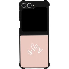 Coque Samsung Galaxy Z Flip6 - Silicone rigide noir Valentine 2023 three minimalist hearts