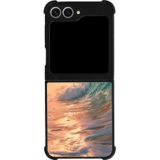 Coque Samsung Galaxy Z Flip6 - Silicone rigide noir Wave Sunset