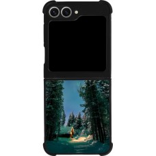 Coque Samsung Galaxy Z Flip6 - Silicone rigide noir Winter 22 Northern Lights