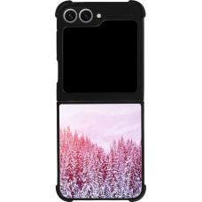 Coque Samsung Galaxy Z Flip6 - Silicone rigide noir Winter 22 Pink Forest