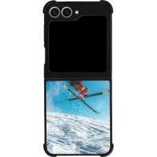 Coque Samsung Galaxy Z Flip6 - Silicone rigide noir Winter 22 Ski Jump