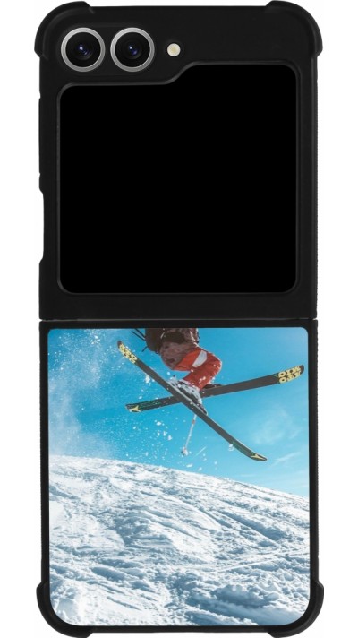 Coque Samsung Galaxy Z Flip6 - Silicone rigide noir Winter 22 Ski Jump