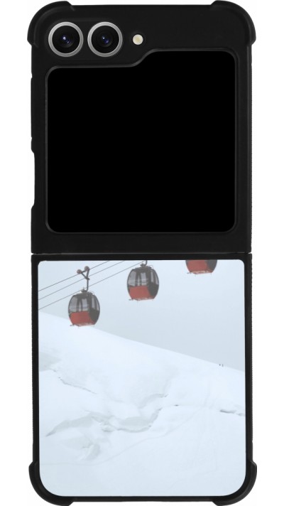 Coque Samsung Galaxy Z Flip6 - Silicone rigide noir Winter 22 ski lift