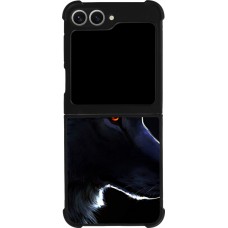Coque Samsung Galaxy Z Flip6 - Silicone rigide noir Wolf Shape