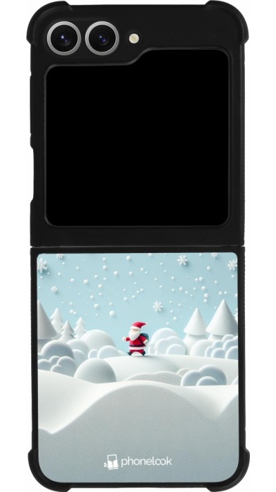 Coque Samsung Galaxy Z Flip6 - Silicone rigide noir Noël 2023 Petit Père Flocon