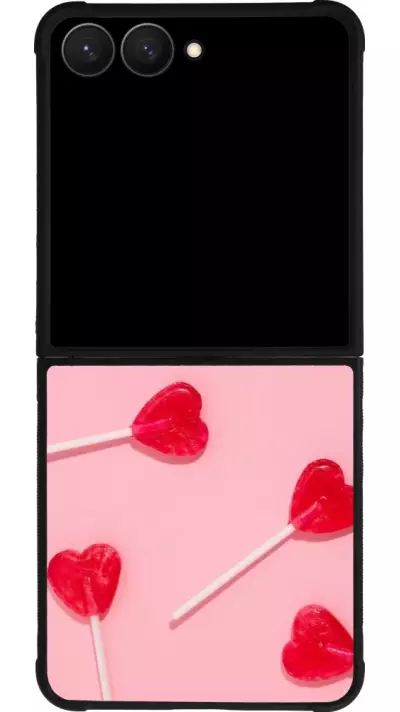 Coque Samsung Galaxy Z Flip7 - Silicone rigide noir Saint Valentines Day 26 Lollipop