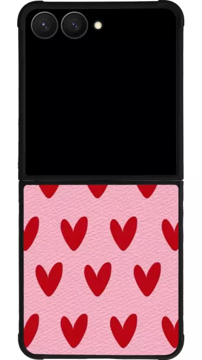 Coque Samsung Galaxy Z Flip7 - Silicone rigide noir Saint Valentines Day 26 Pattern heart