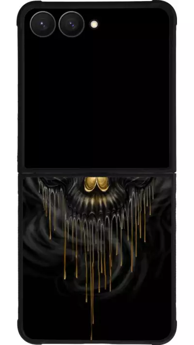 Coque Samsung Galaxy Z Flip7 - Silicone rigide noir Skull 02