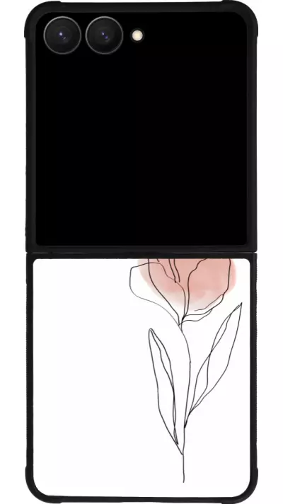 Coque Samsung Galaxy Z Flip7 - Silicone rigide noir Spring 23 minimalist flower
