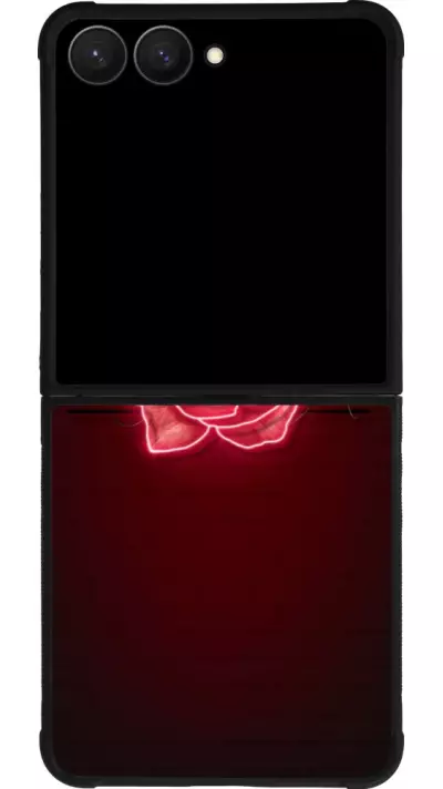 Coque Samsung Galaxy Z Flip7 - Silicone rigide noir Spring 23 neon rose