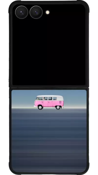 Coque Samsung Galaxy Z Flip7 - Silicone rigide noir Spring 23 pink bus