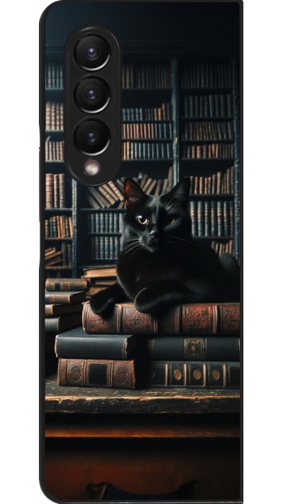 Samsung Galaxy Z Fold3 5G Case Hülle - Katze Bücher dunkel