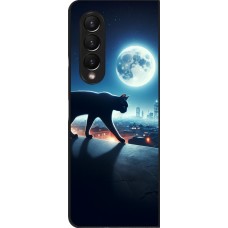Samsung Galaxy Z Fold3 5G Case Hülle - Schwarze Katze unter dem Vollmond