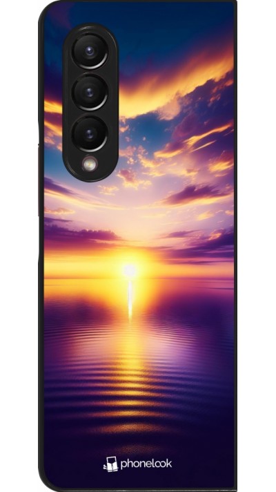 Coque Samsung Galaxy Z Fold3 5G - Coucher soleil jaune violet