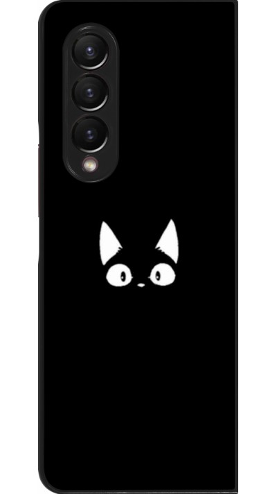 Coque Samsung Galaxy Z Fold3 5G - Funny cat on black