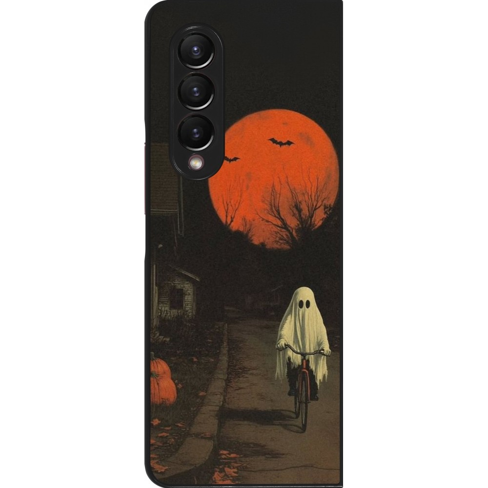 Samsung Galaxy Z Fold3 5G Case Hülle - Halloween 2025 Ghost on a bicycle