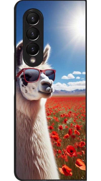 Coque Samsung Galaxy Z Fold3 5G - Lama Chic en Coquelicot