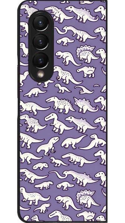 Coque Samsung Galaxy Z Fold3 5G - Mini dino pattern violet