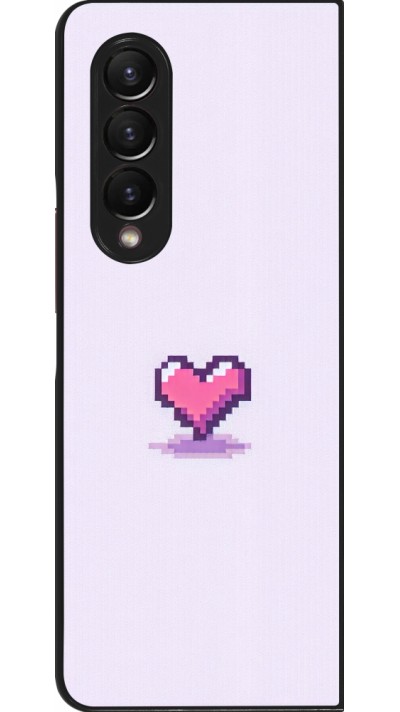 Coque Samsung Galaxy Z Fold3 5G - Pixel Coeur Violet Clair