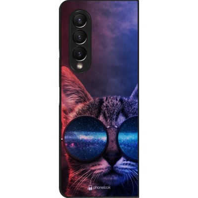 Coque Samsung Galaxy Z Fold3 5G - Red Blue Cat Glasses