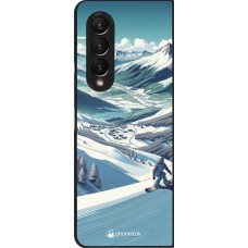 Samsung Galaxy Z Fold3 5G Case Hülle - Snowboarder Berg