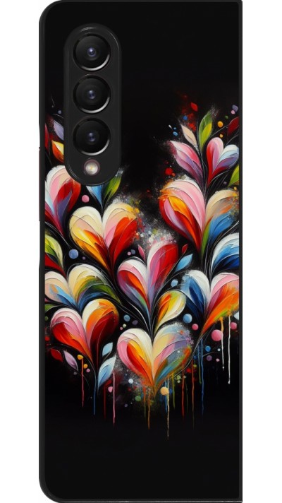 Coque Samsung Galaxy Z Fold3 5G - Valentine 2024 Coeur Noir Abstrait