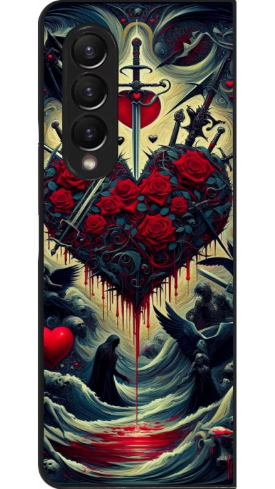 Samsung Galaxy Z Fold3 5G Case Hülle - Dunkle Liebe Herz Blut