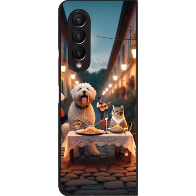 Coque Samsung Galaxy Z Fold3 5G - Valentine 2024 Dog & Cat Candlelight