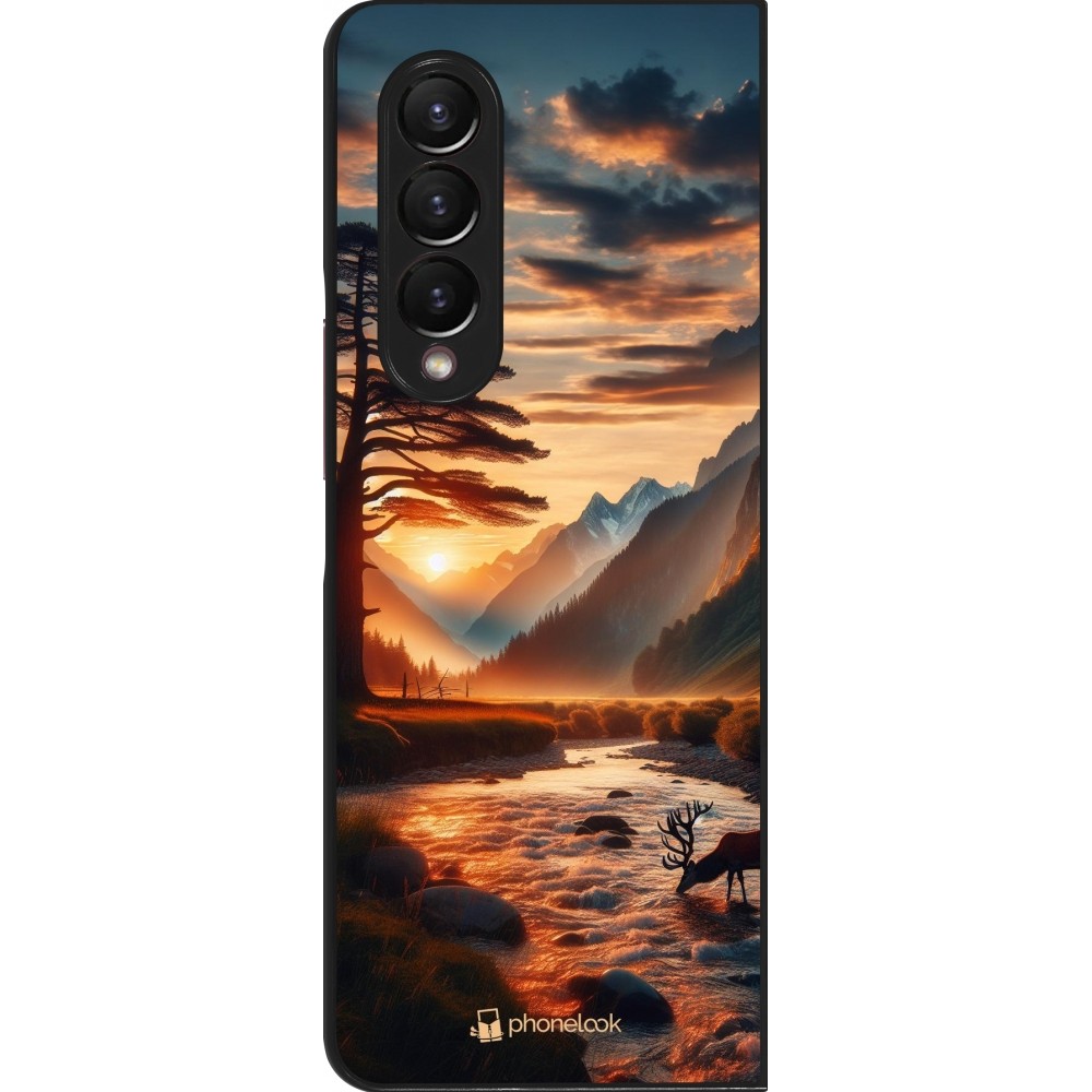 Coque Samsung Galaxy Z Fold3 5G - Valley Sunset Deer Tree