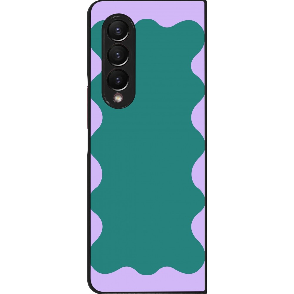 Samsung Galaxy Z Fold3 5G Case Hülle - Wavy Rectangle Green Purple