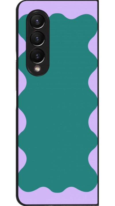 Coque Samsung Galaxy Z Fold3 5G - Wavy Rectangle Green Purple