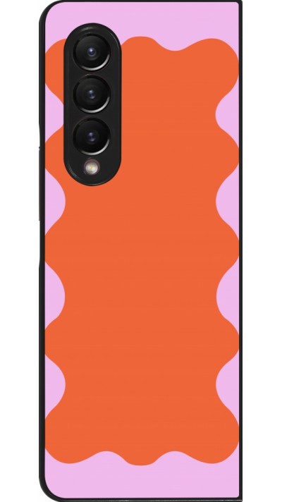 Coque Samsung Galaxy Z Fold3 5G - Wavy Rectangle Orange Pink