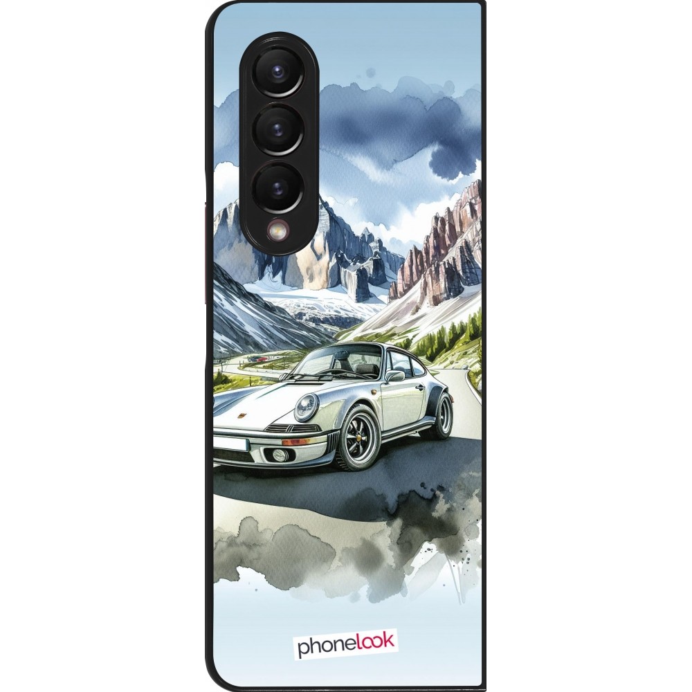 Coque Samsung Galaxy Z Fold4 - Porsche 911 Mountain Watercolor