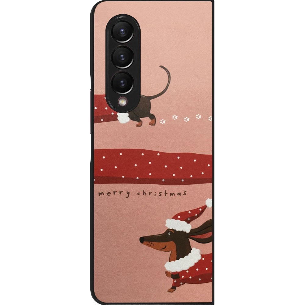 Coque Samsung Galaxy Z Fold4 - Christmas 25 Teckel Merry Xmas