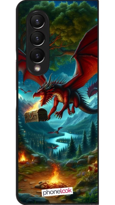 Coque Samsung Galaxy Z Fold4 - Dragon Volant Forêt Trésor