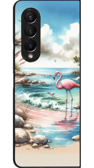 Samsung Galaxy Z Fold4 Case Hülle - Flamingo Aquarell
