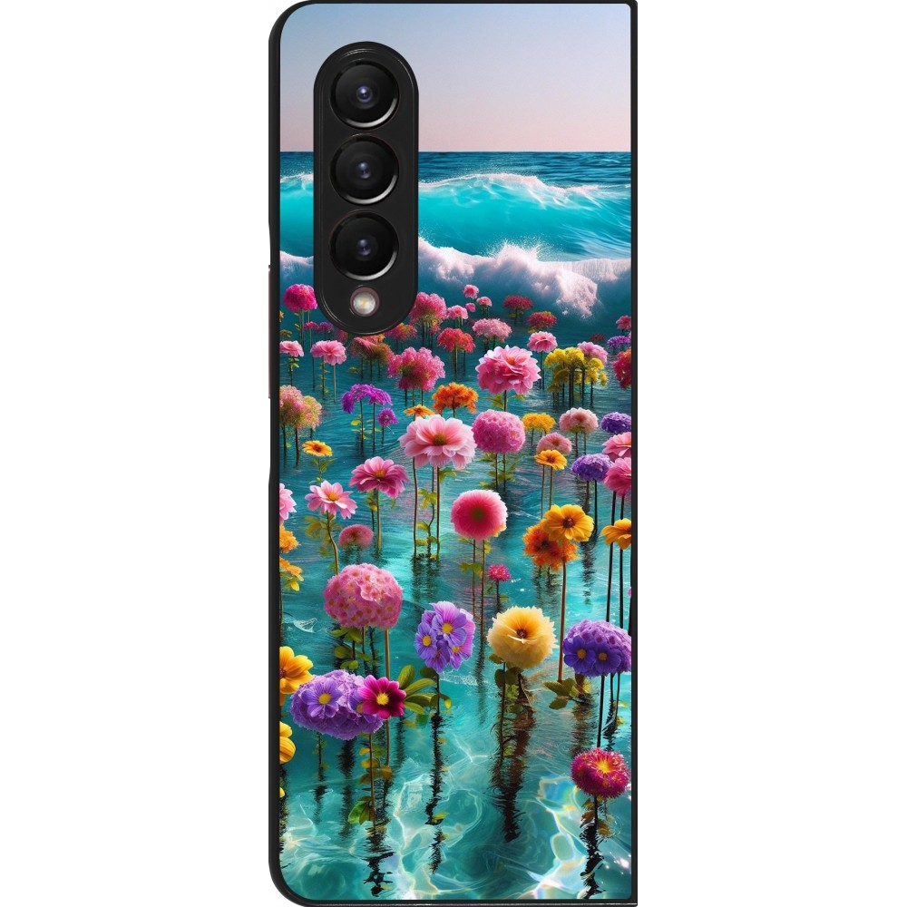 Samsung Galaxy Z Fold4 Case Hülle - Blumenmeer Wellen