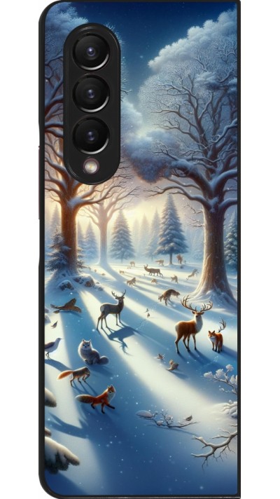 Coque Samsung Galaxy Z Fold4 - Forêt neige enchantée