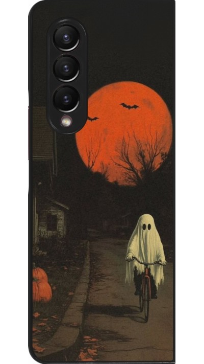Samsung Galaxy Z Fold4 Case Hülle - Halloween 2025 Ghost on a bicycle